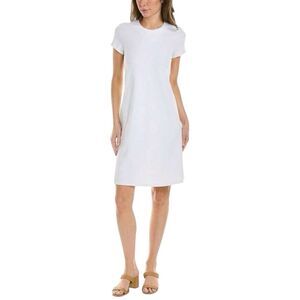 J.McLaughlin White Jacquard Texture Cap Sleeve Catalina Cloth Swing Dress M